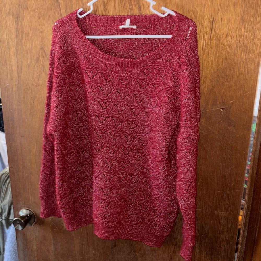 Maurices Maroon Textured Knit Sweater